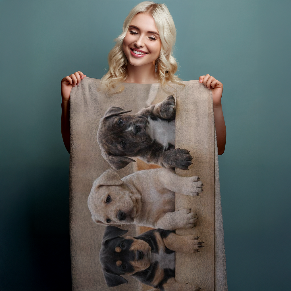 Duschtuch Badetuch Handtuch Strandtuch Hundewelpen 70 x 140cm