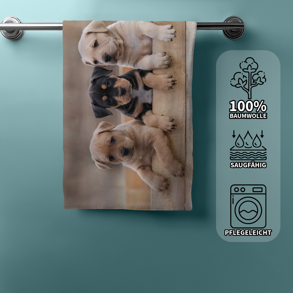 Duschtuch Badetuch Handtuch Strandtuch Hundewelpen 70 x 140cm