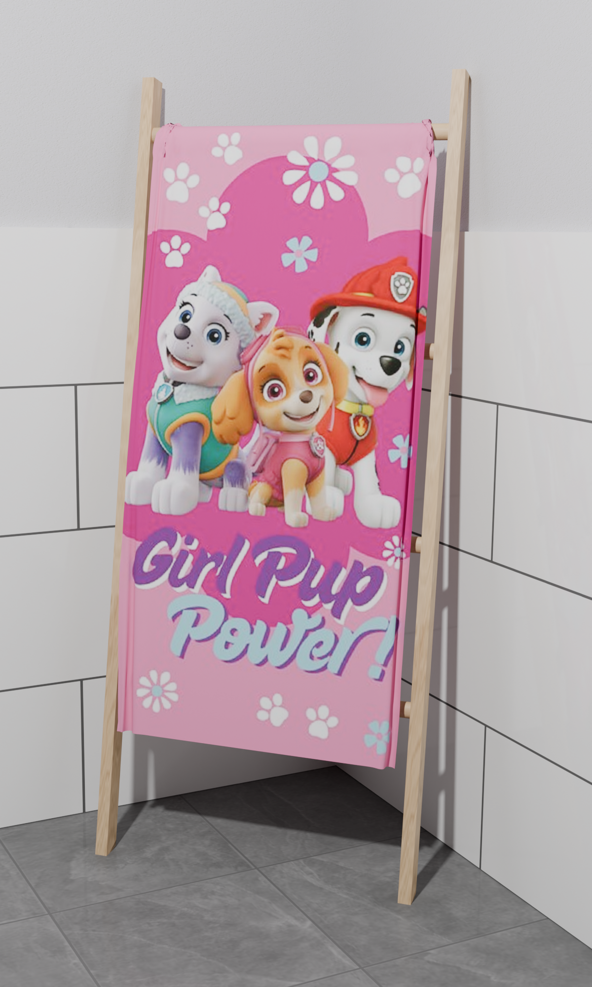 Paw Patrol Duschtuch Badetuch Strandtuch rosa 70 x 140cm