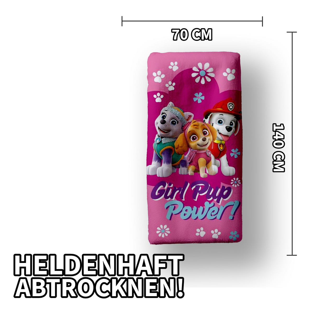 Paw Patrol Duschtuch Badetuch Strandtuch rosa 70 x 140cm
