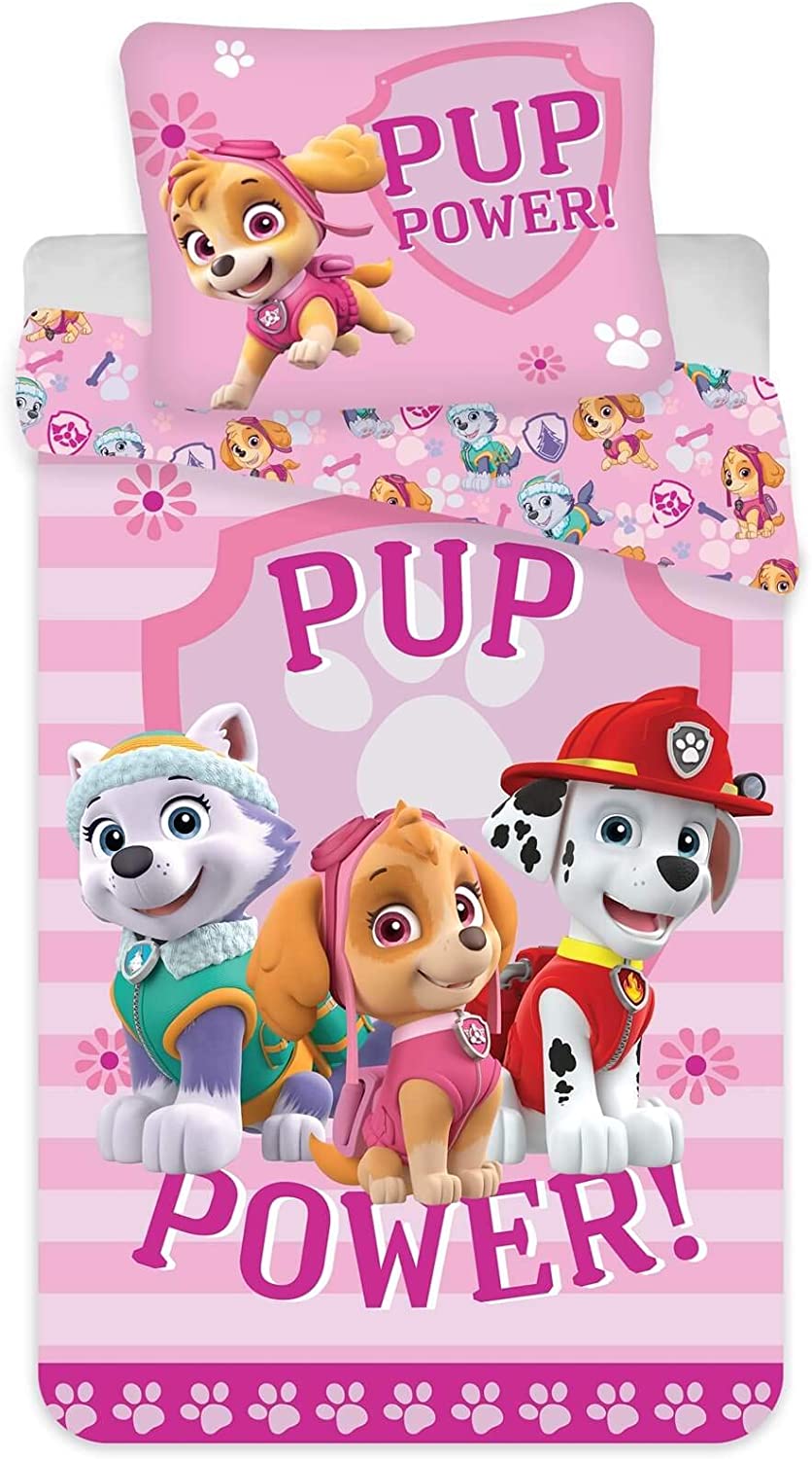 Baby bedding set Paw Patrol pink 100 x 135 and 40 x 60 cm 100% cotton