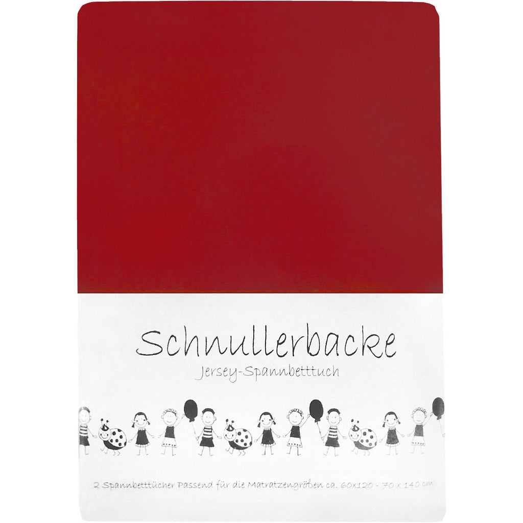 Baby Jersey Spannbetttuch Schnullerbacke  60/120 - 70/140 cm rot