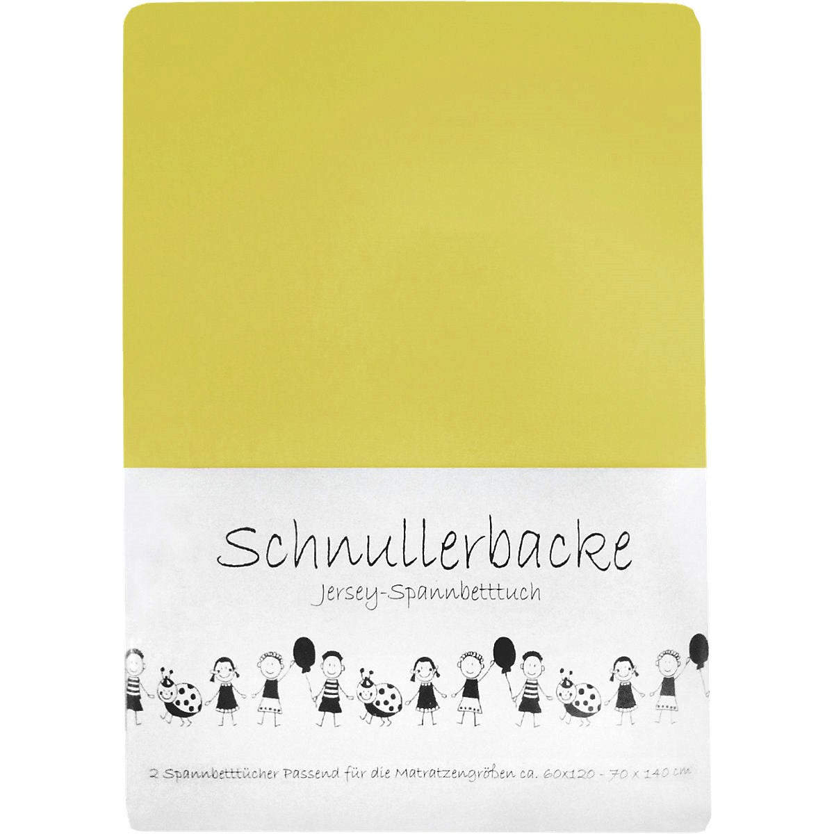 2er Set Baby Jersey Spannbetttuch Schnullerbacke    gelb