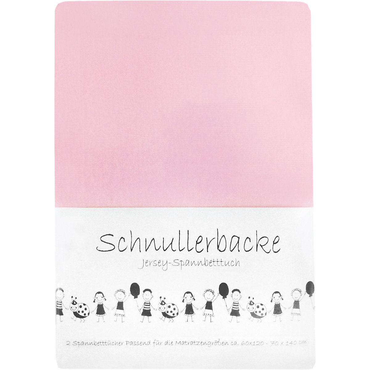 2er Set Baby Jersey Spannbetttuch Schnullerbacke  60/120 - 70/140 cm rosa