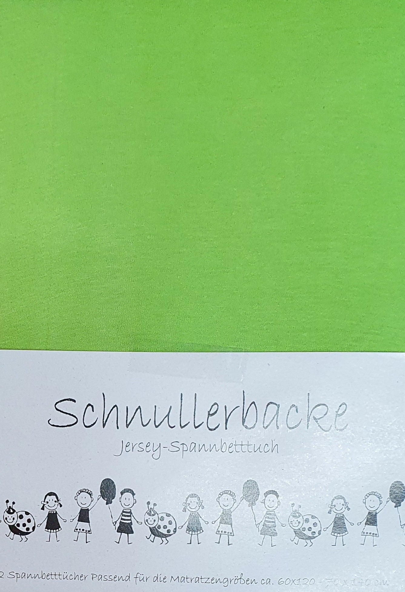 2er Set Baby Jersey Spannbetttuch Schnullerbacke  60/120 x 70/140 cm grün