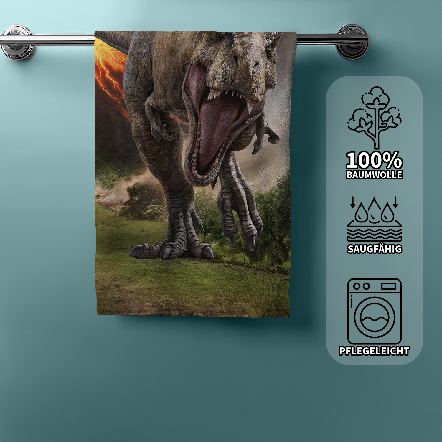 Jurassic World Duschtuch Badetuch Handtuch Strandtuch  70 x 140cm