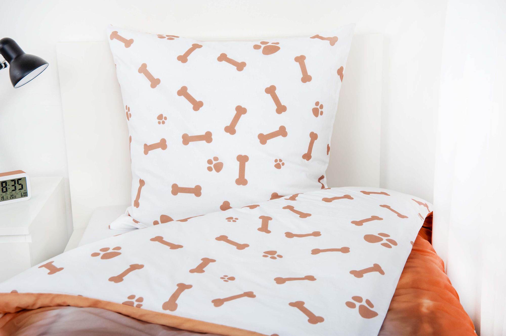 Bettwäsche Set mit Hund Welpe135 x 200 cm 80 x 80 cm 100% Baumwolle