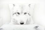Flanell Bettwäsche Set mit Wolf 155 x 220 cm 80 x 80 cm Übergröße