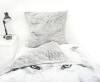 Flanell Bettwäsche Set mit Wolf 155 x 220 cm 80 x 80 cm Übergröße