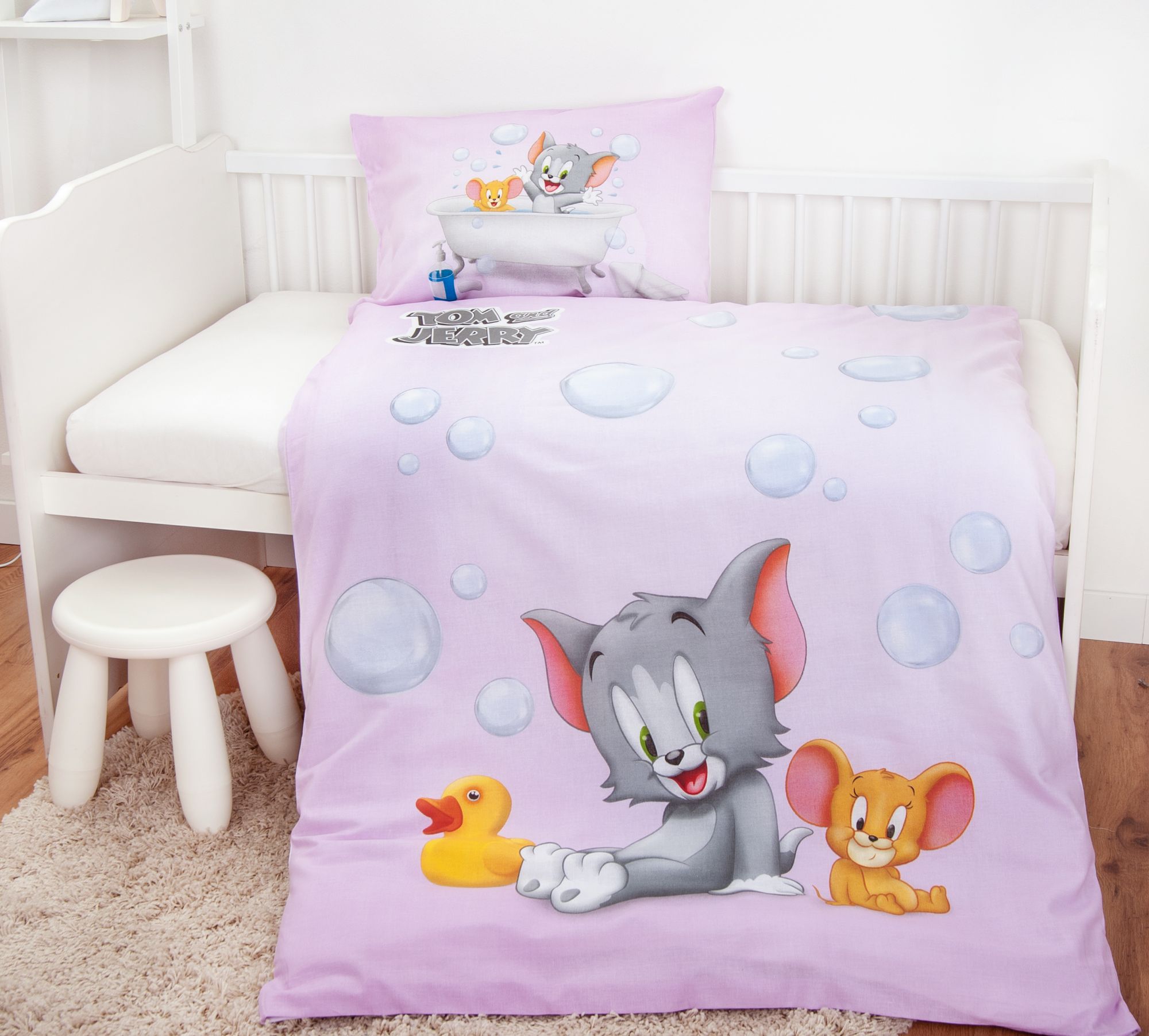 Herding baby bed linen Tom and Jerry 100x135 cm pink
