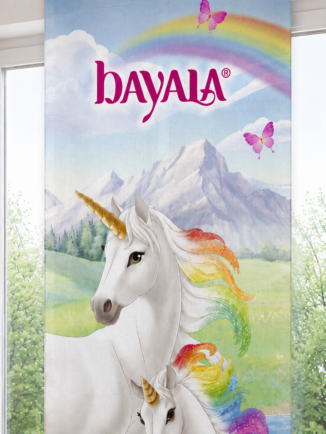 Nahaufnahme vom Schleich Bayala Schiebevorhang Flächenvorhang 60 x 175 cm