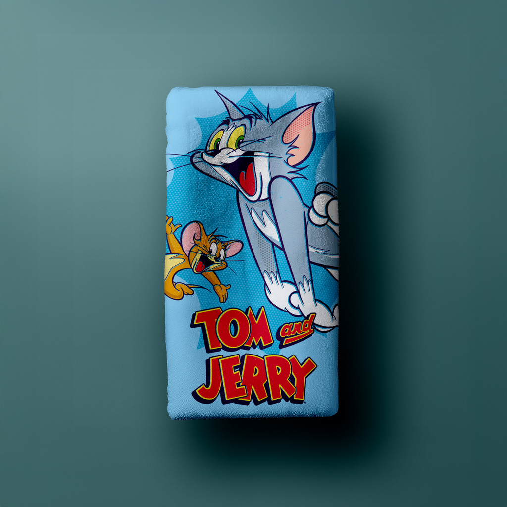 Tom und Jerry Velourstuch Duschtuch Badetuch Strandtuch 75 x 150cm