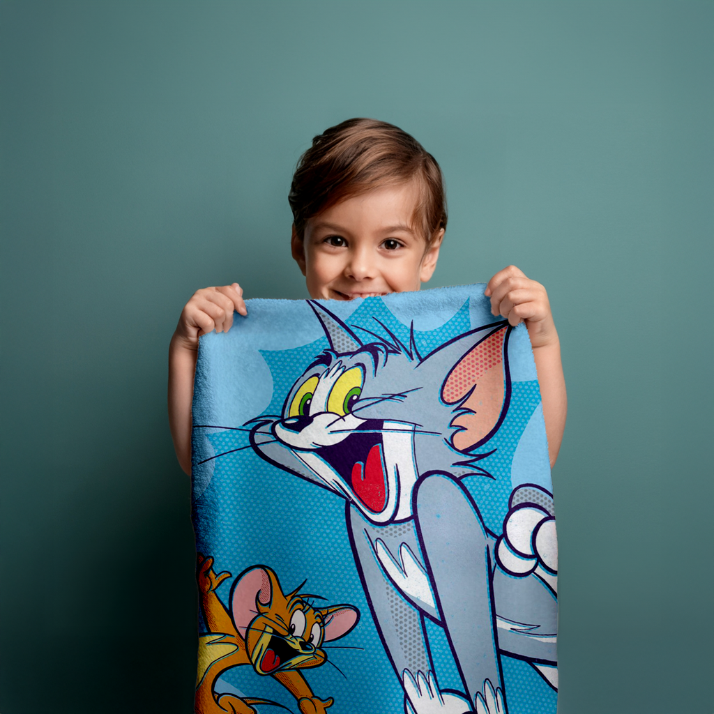 Tom und Jerry Velourstuch Duschtuch Badetuch Strandtuch 75 x 150cm