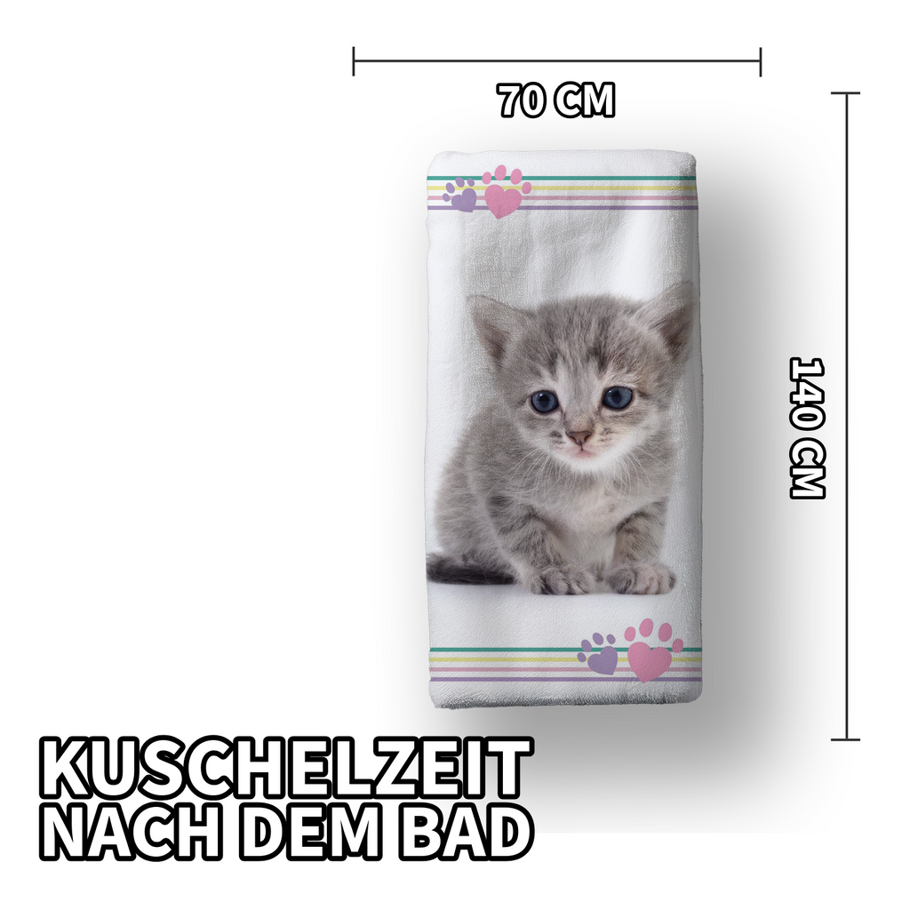 Abmessungen Duschtuch Badetuch Handtuch Strandtuch mit Katze 70 x 140cm