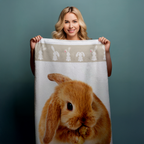 Duschtuch Badetuch Strandtuch mit Hase Kaninchen 70 x 140cm
