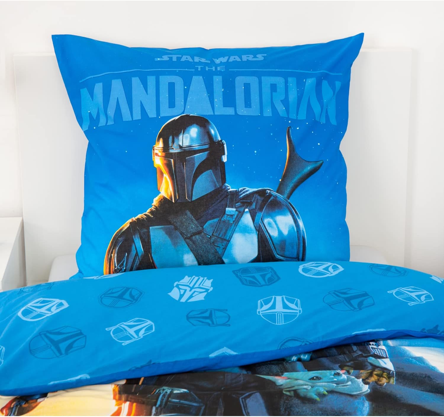 Star Wars Wende Bettwäsche Set The Mandalorian 2 tlg. 135 x 200 cm 80 x 80cm