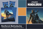 Vorderseite von der Verpackung vom Star Wars Bettwäsche Set The Mandalorian 2 tlg. 135x200 cm 80x80 cm
