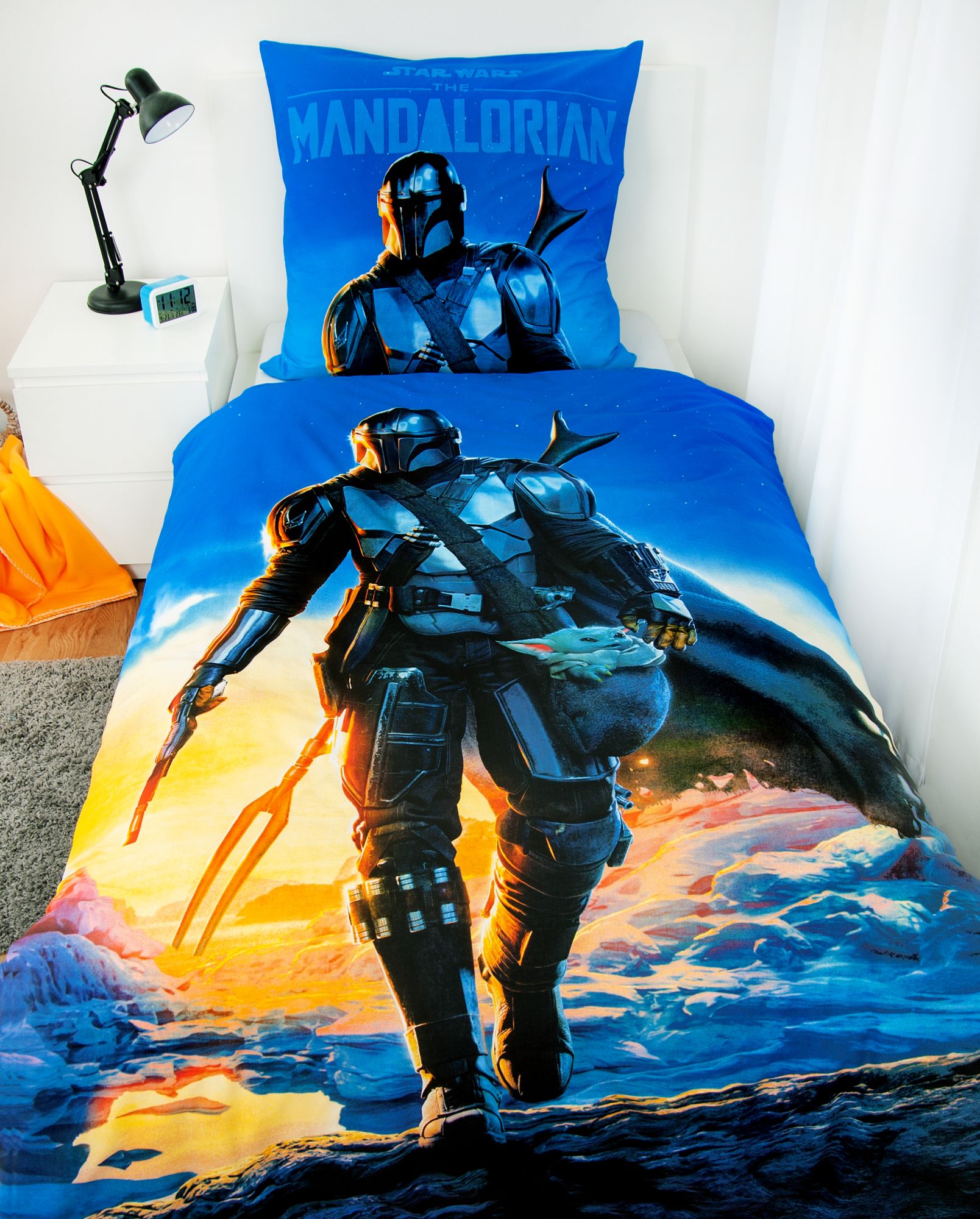 Star Wars Wende Bettwäsche Set The Mandalorian 2 tlg. 135 x 200 cm 80 x 80cm