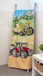 Trecker Velourstuch Duschtuch Badetuch Handtuch Strandtuch Traktor 75 x 150 cm