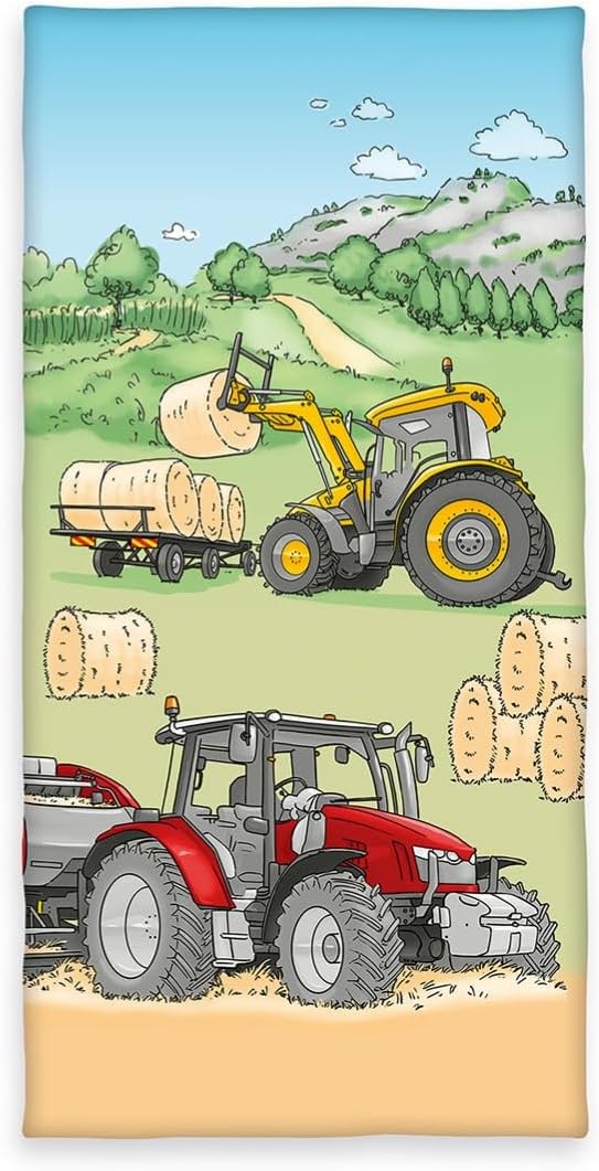 Trecker Velourstuch Duschtuch Badetuch Handtuch Strandtuch Traktor 75 x 150 cm