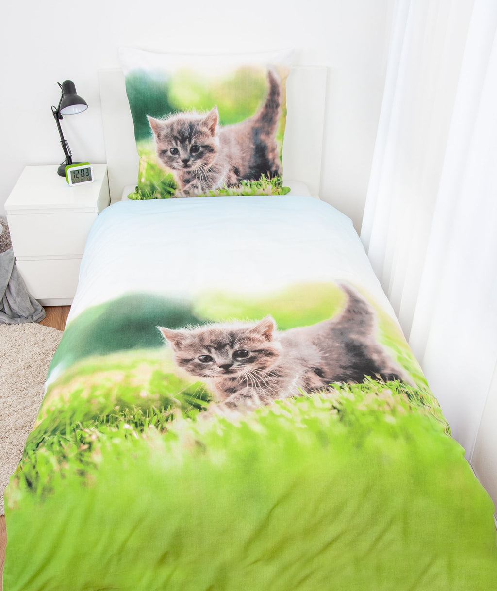 Herding Flannel Reversible Bedding Set Cats Bedding 2 pcs. 135 x 200cm 