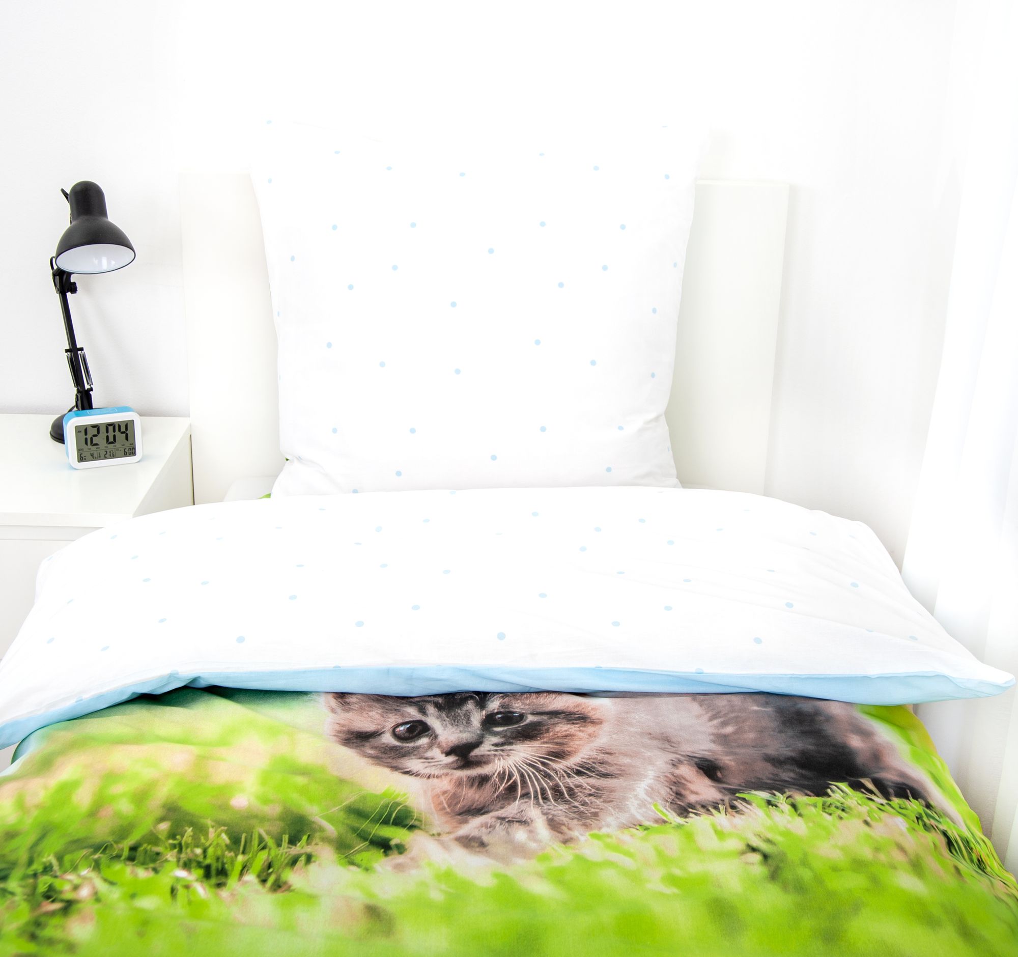 Herding Flannel Reversible Bedding Set Cats Bedding 2 pcs. 135 x 200cm 