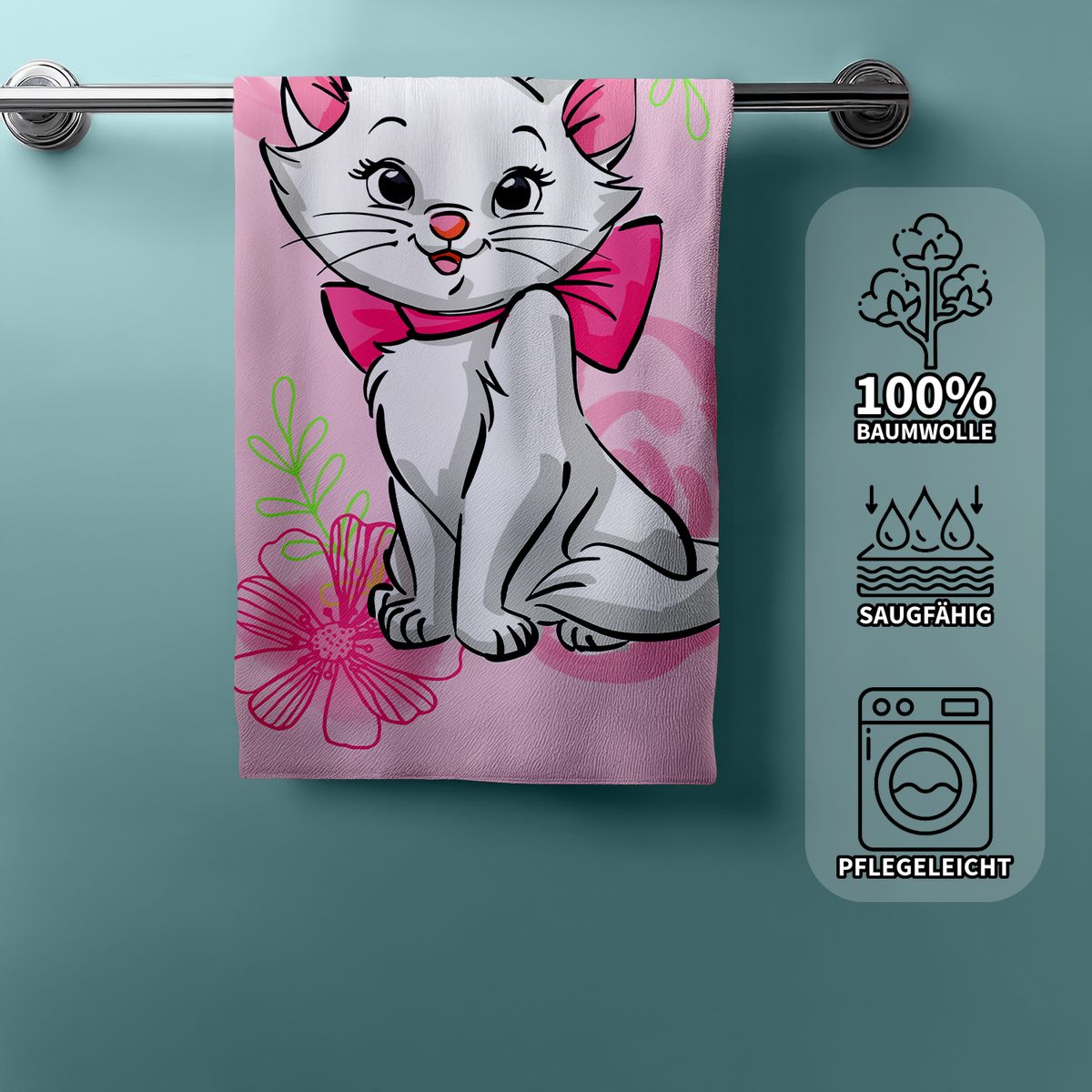 Disney Aristocats Marie Duschtuch Badetuch Strandtuch 70 x 140cm