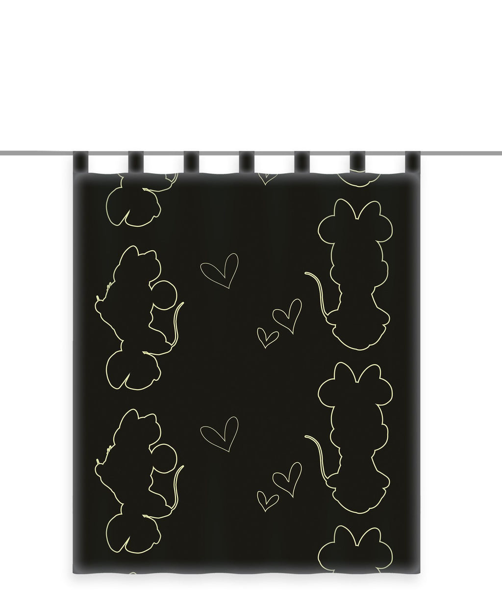 Gardine Vorhang Fertiggardine Minnie Mouse Glow in the dark 140 x 160 cm