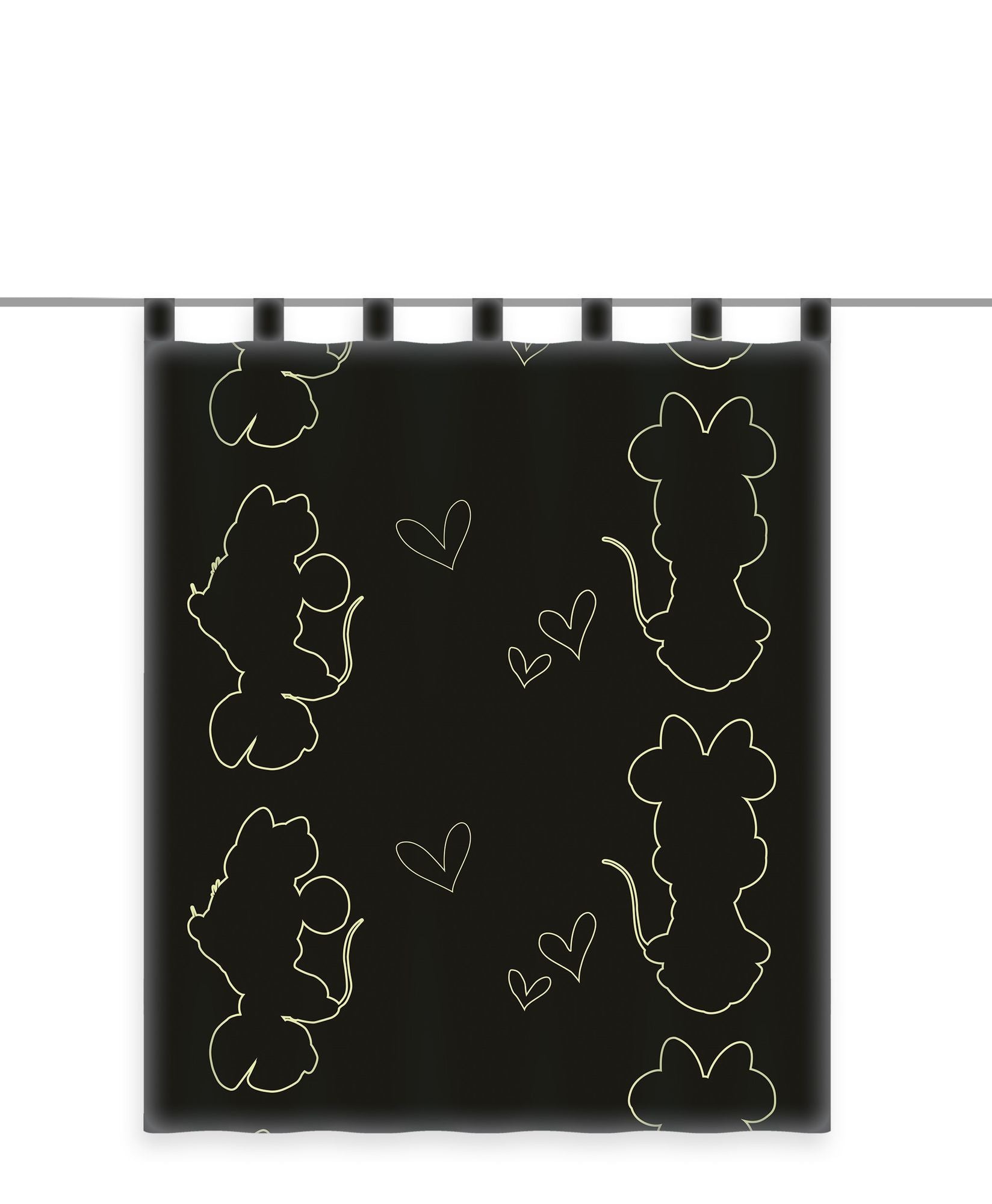 Gardine Vorhang Fertiggardine Minnie Mouse Glow in the dark 140 x 160 cm