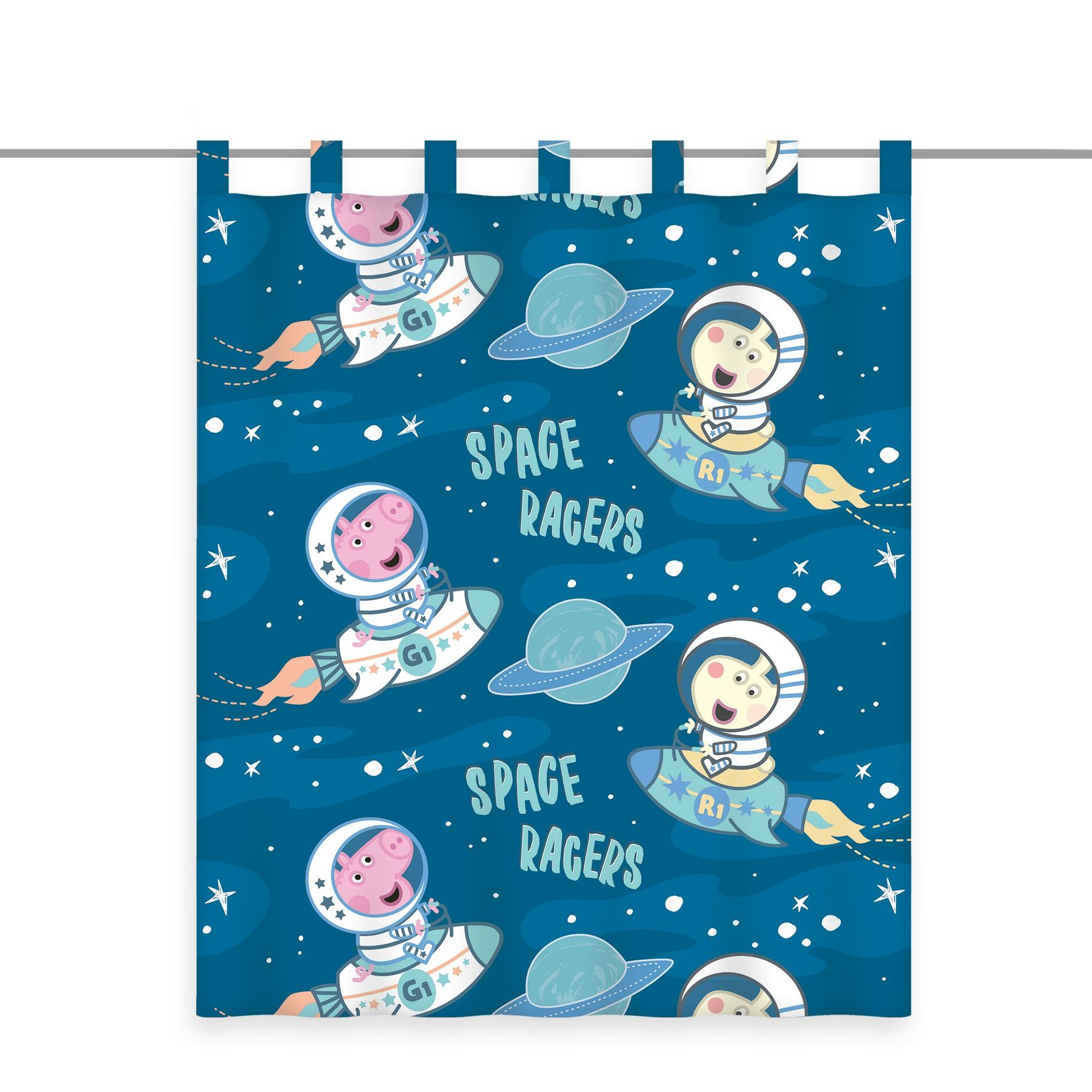 Freigestellte Produktansicht von Gardine Vorhang Peppa Pig Wutz Glow in the dark 140 x 160 cm