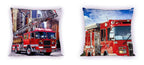 Fire truck cushion, cuddly cushion, decorative cushion, fire engine, 40 x 40 cm