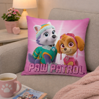 Ambiente Aufnahme von der Rückseite vom Paw Patrol Kissen Kuschelkissen Dekokissen 40 x 40 cm