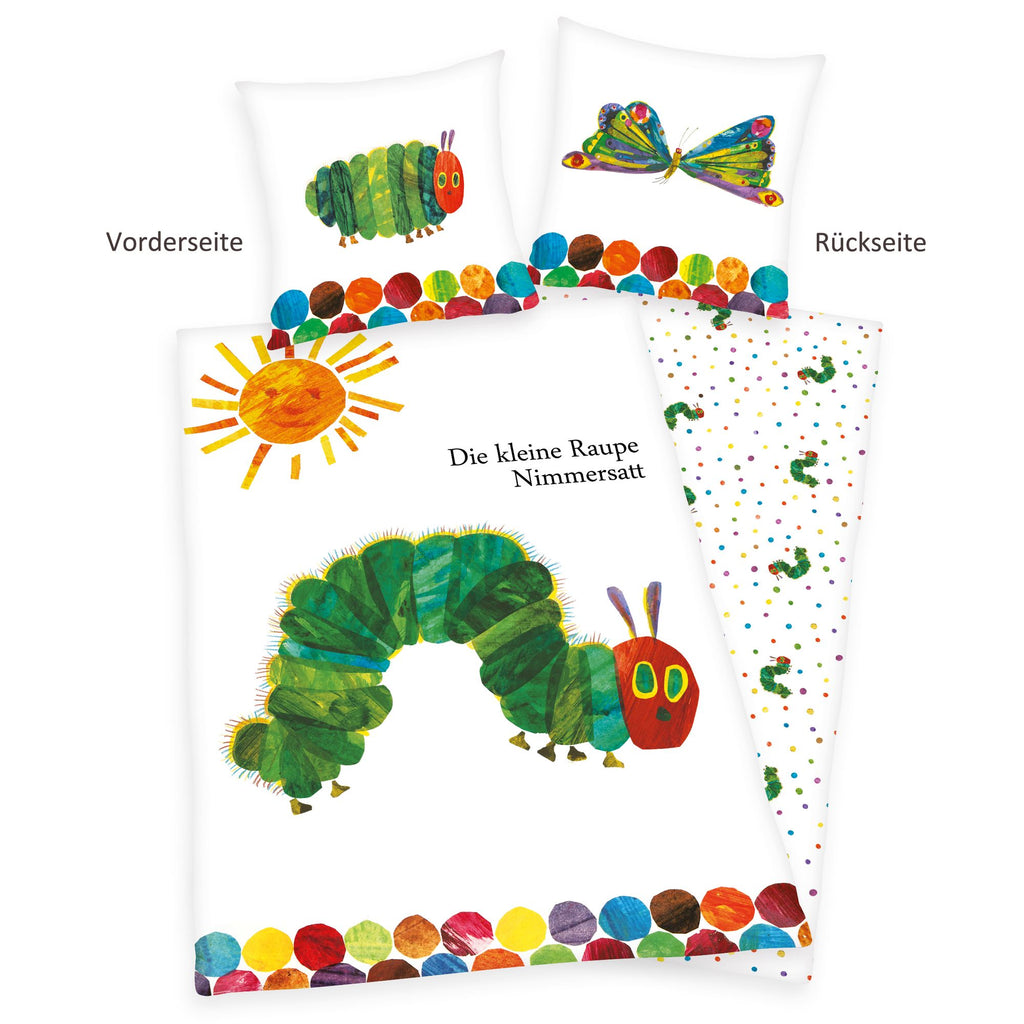 Raupe Nimmersatt Bettwäsche Set 2tlg 135 x 200 cm 80 x 80 cm