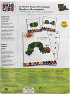 Rückseite von der Produktverpackung vom Raupe Nimmersatt Bettwäsche Set 2tlg 135 x 200 cm 80 x 80 cm Baumwolle