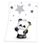 Baby Best Panda und Sterne Microfaser Flauschdecke  75  x 100 cm