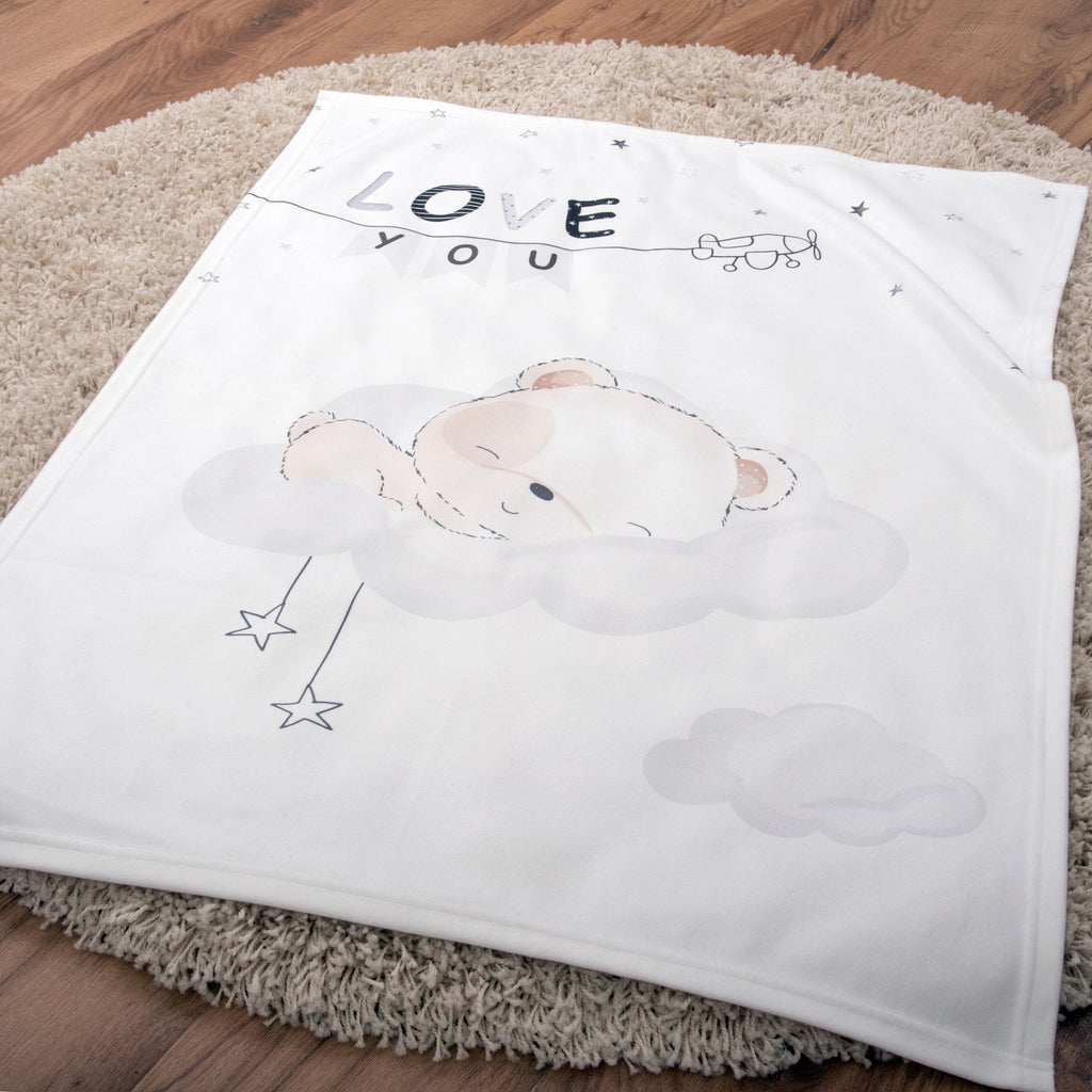 Sleeping Little Bear Soft-Peach fleece blanket 75 x 100 cm