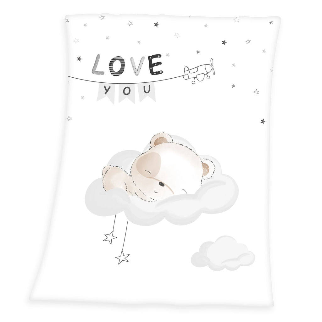 Sleeping Little Bear Soft-Peach fleece blanket 75 x 100 cm