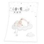 Sleeping Little Bear Soft-Peach fleece blanket 75 x 100 cm