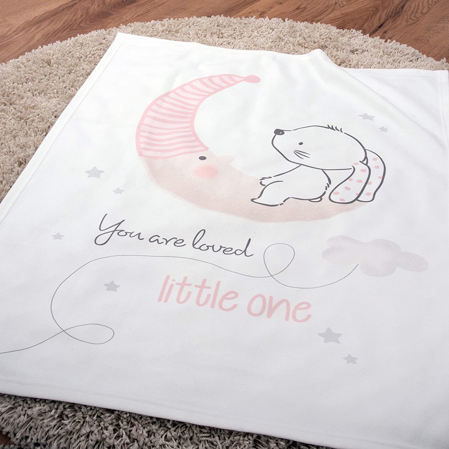 Little Bunny Soft-Peach Flauschdecke  75  x 100 cm