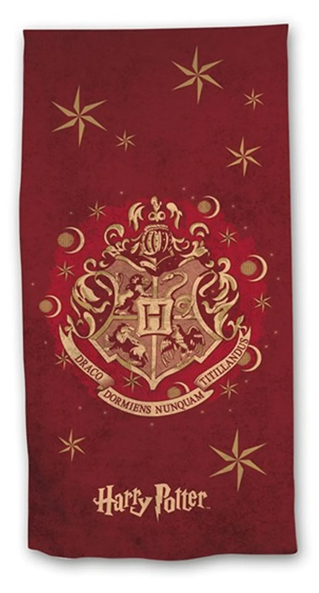 Freigestellte Produktansicht vom Harry Potter Duschtuch Badetuch Strandtuch 70 x 140 cm Rot