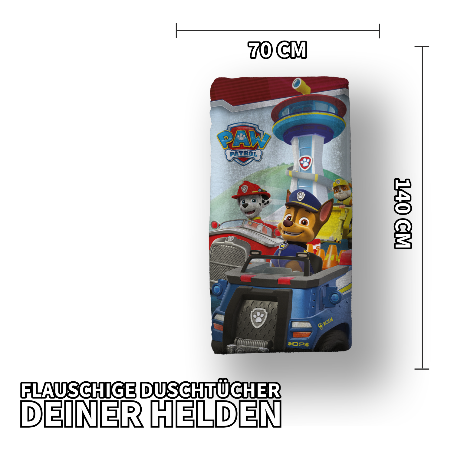 Paw Patrol Duschtuch Badetuch Strandtuch blau 70 x 140cm