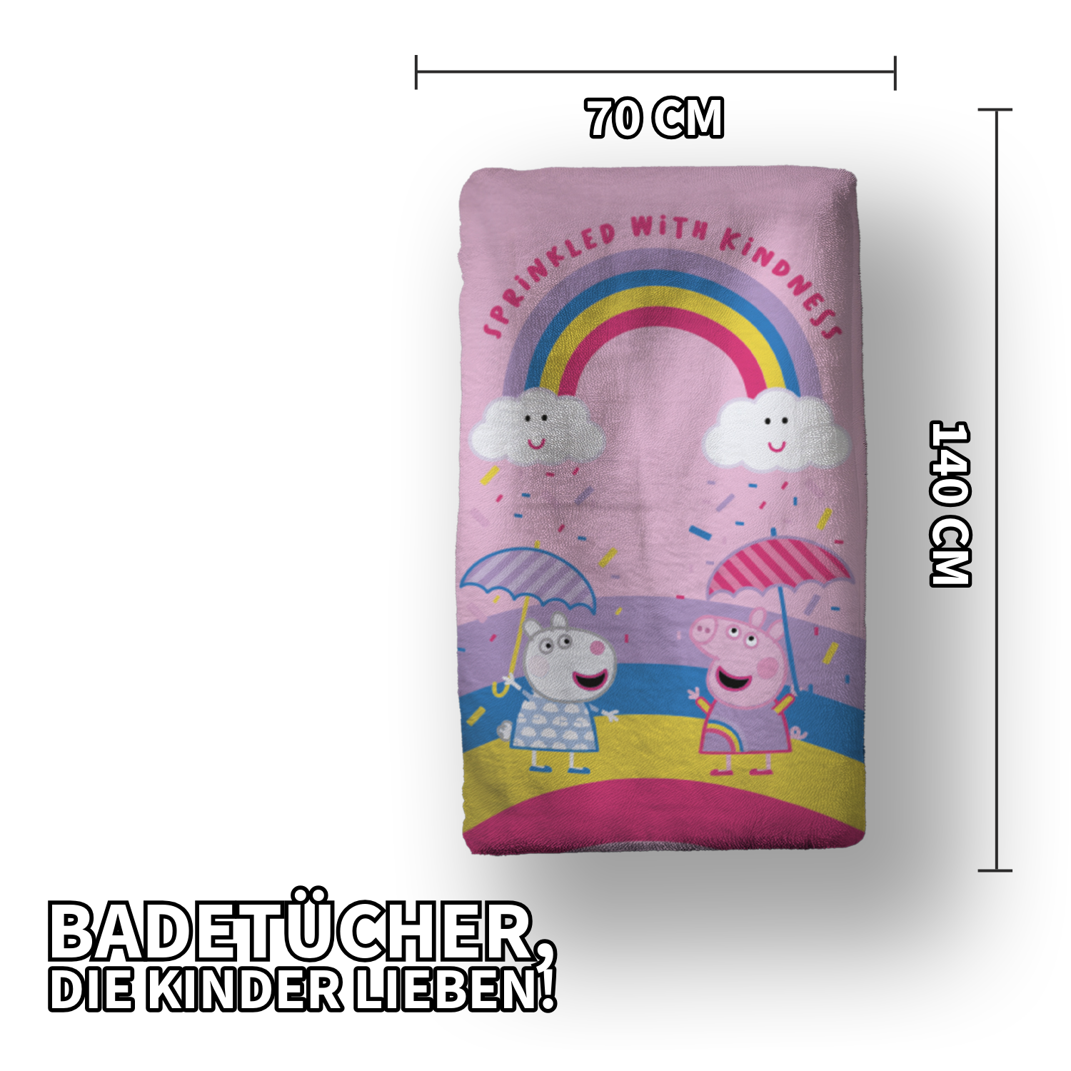 Peppa Pig Wutz Duschtuch Badetuch Strandtuch Velourstuch 70 x 140cm