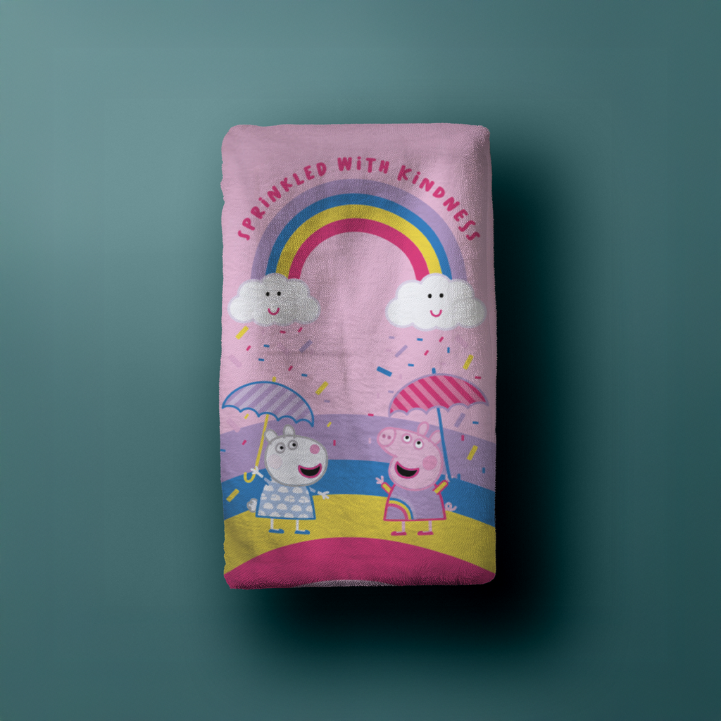 Peppa Pig Wutz Duschtuch Badetuch Strandtuch Velourstuch 70 x 140cm