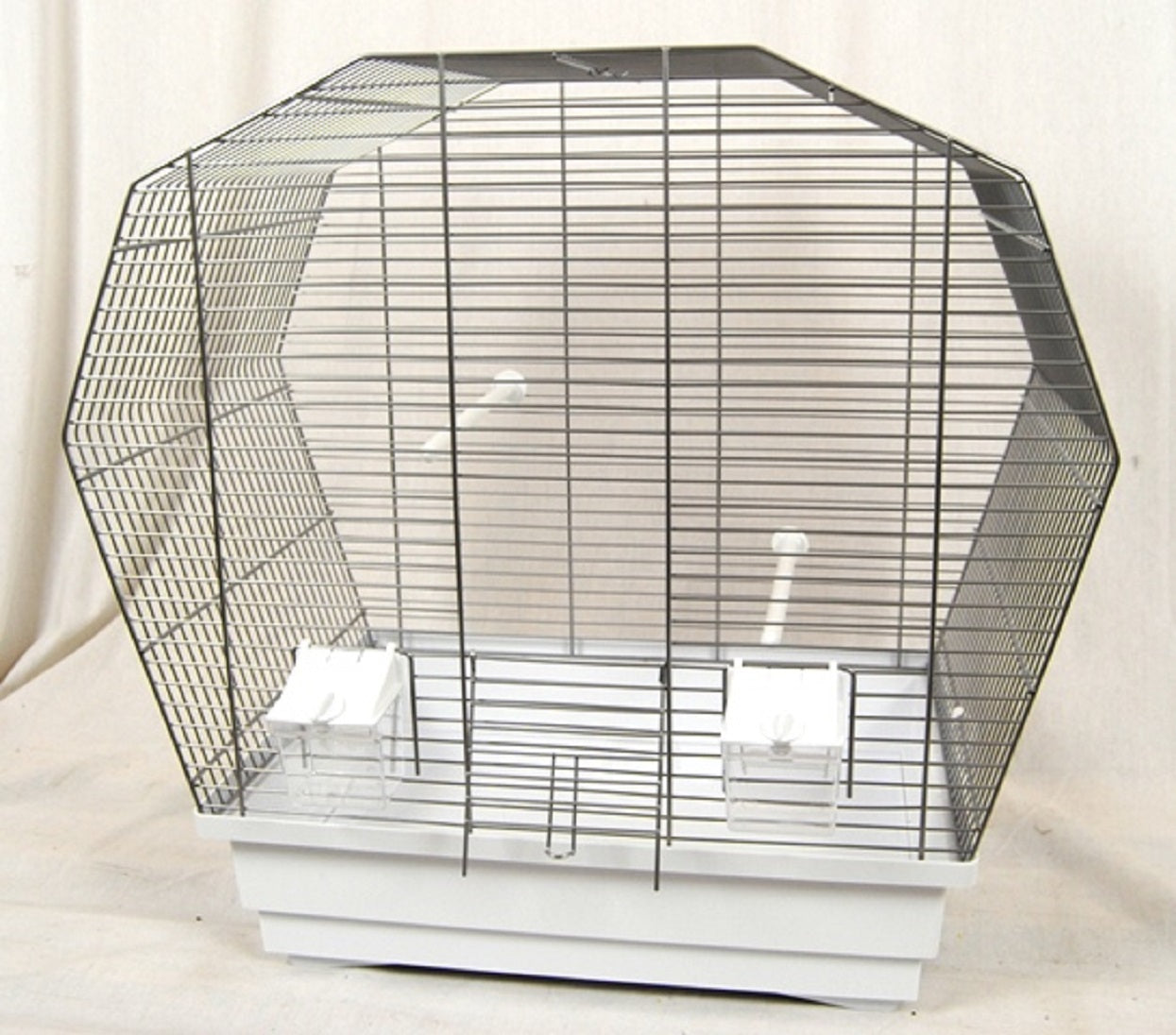 Vogelkäfig Vogelheim für Sittiche chrom weiß 57 cm