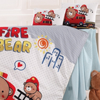 Nahaufnahme von Feuerwehr Baby Bettwäsche Wendebettwäsche Fire Bear 100 x 135 cm