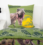 Jurassic World T-Rex Dinosaurier Wende Bettwäsche, 80 x 80 cm + 135 x 200 cm