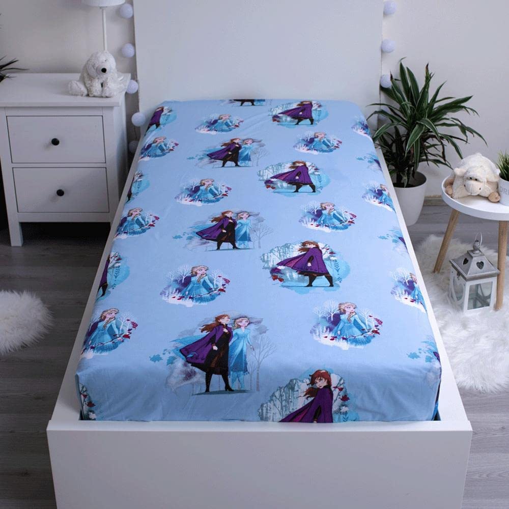 Spannbetttuch Spannbettlaken Bettlaken mit Gummizug - Disney Frozen - 90 X 200 cm