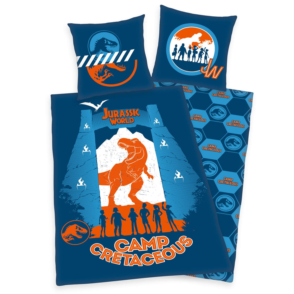 Jurassic World T-Rex Dinosaurier Cretaceous Wende Bettwäsche, 80 x 80 cm + 135 x 200 cm