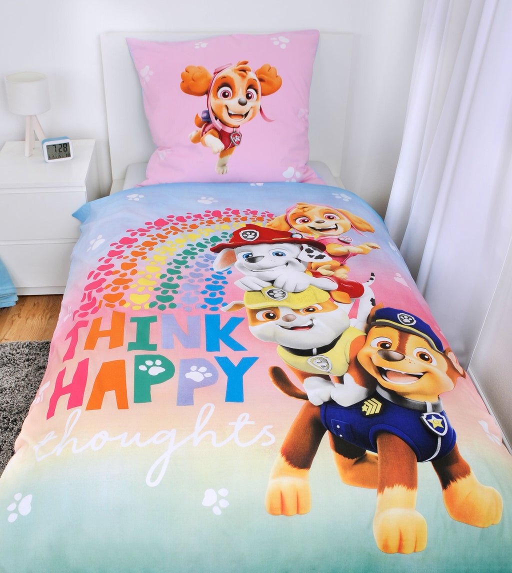 Paw Patrol Think Happy Bettwäsche Set 2 tlg.135x200cm 80x80cm