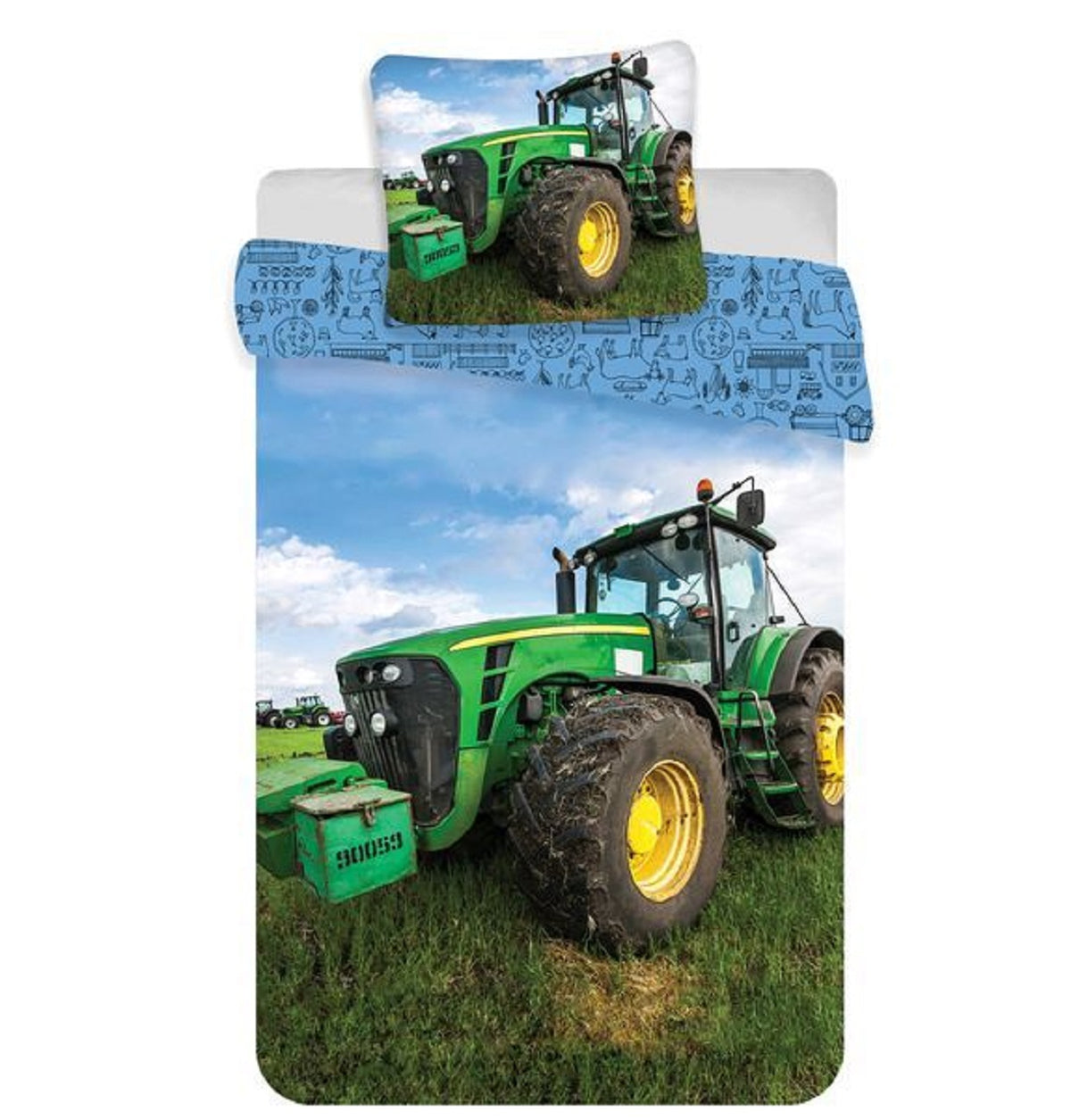 Trecker Bettwäsche Set mit Traktor 2 tlg.  80 x 80 und 135 x 200 cm